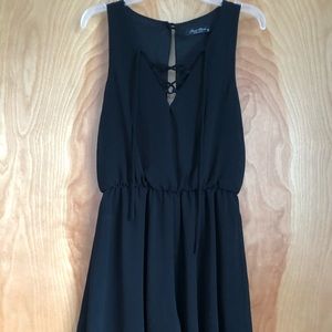 Final Touch Lace Up Black Romper